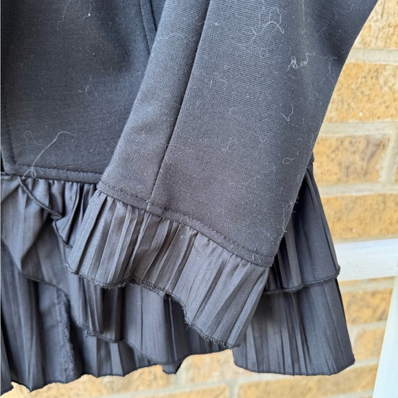 ELLE Black Blazer Jacket with Ruffles - Picture 2 of 4
